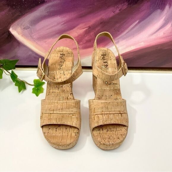 KORKS by Kork Ease Bardot Platform Sandal in Natural Cork Size 9 - Picture 9 of 14
